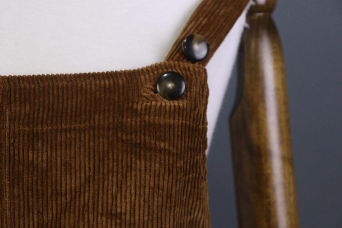 SEZANE Brown Sleeveless Pockets Corduroy Dungaree Dress – Size 38