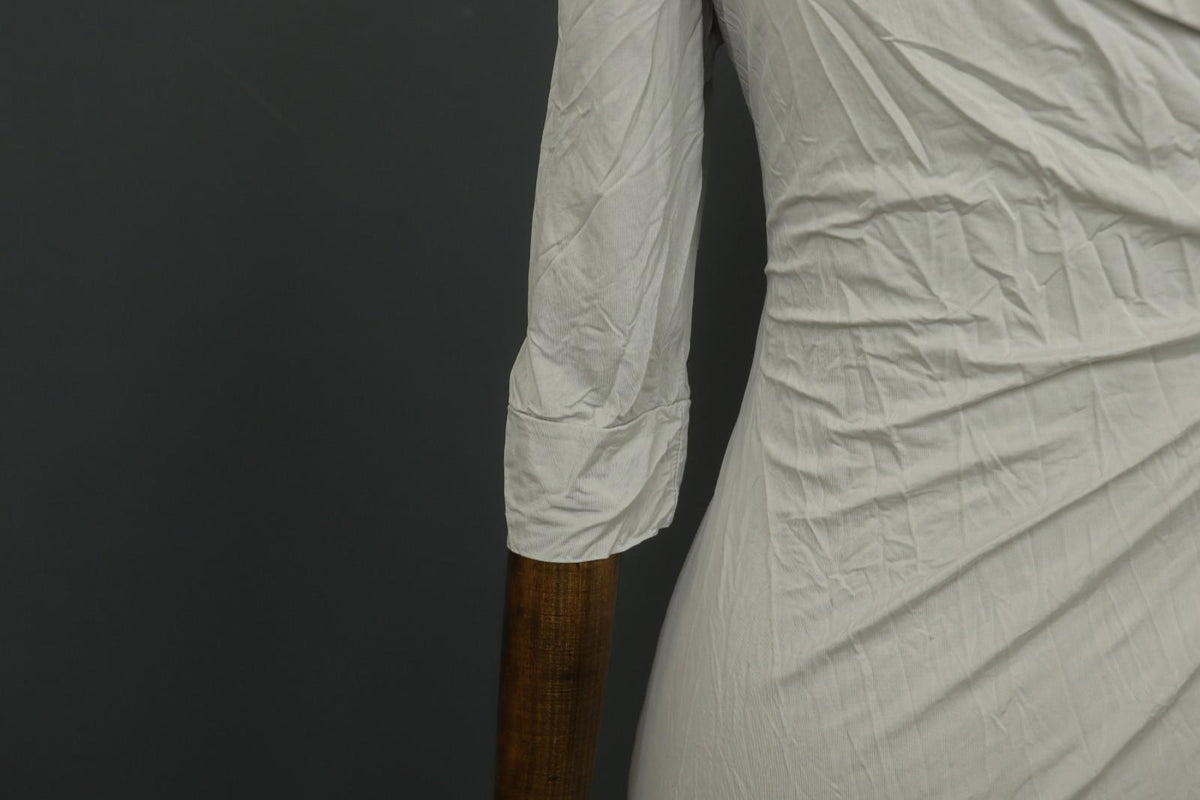 TRANSIT PAR-SUCH White Rayon Knotted 3/4 Sleeve Off the Shoulder Dress – Size 3