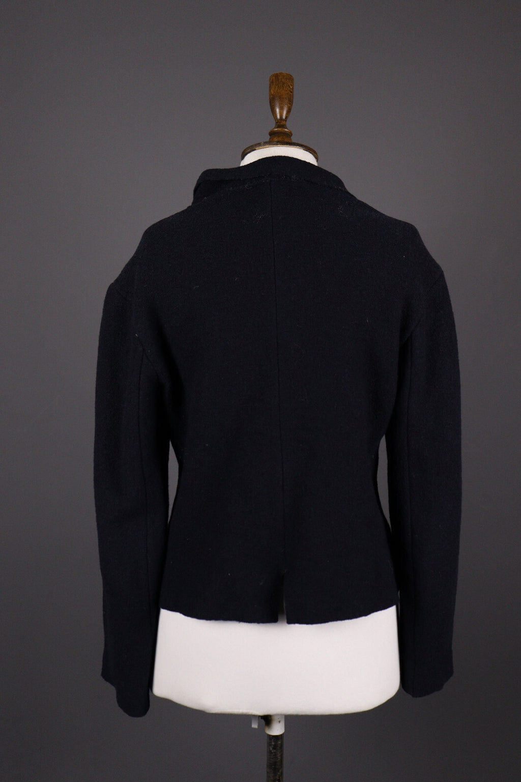 Indies France Wool Black Boiled Wool Double Breasted Coat Jacket – Size 2