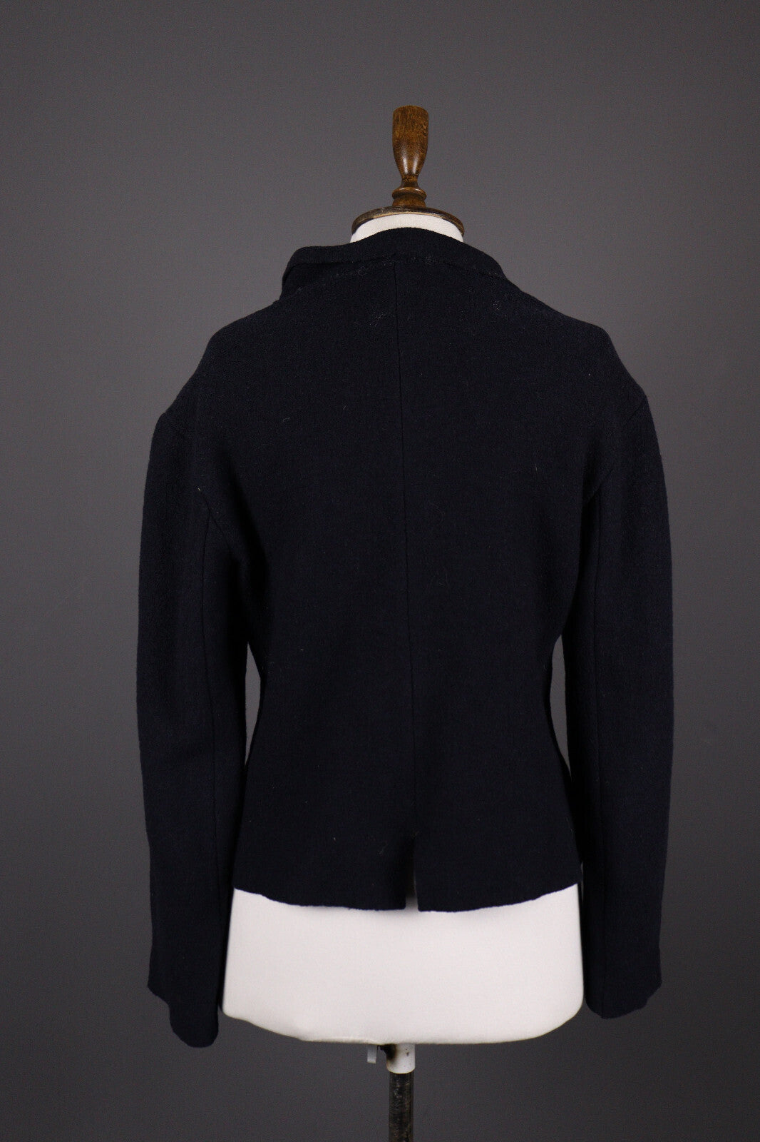 Indies France Wool Black Boiled Wool Double Breasted Coat Jacket – Size 2