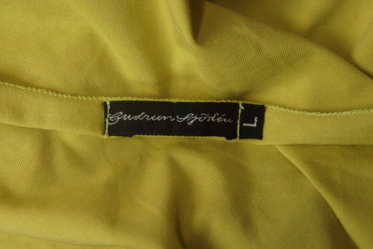 GUDRUN SJODEN Yellow Cotton Sleeveless Side V-Neck Pullover Blouse Top – Size L