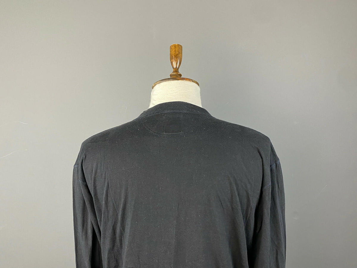 Vintage Men BEST COMPANY Black Button Long Sleeve T-Shirt – Size L