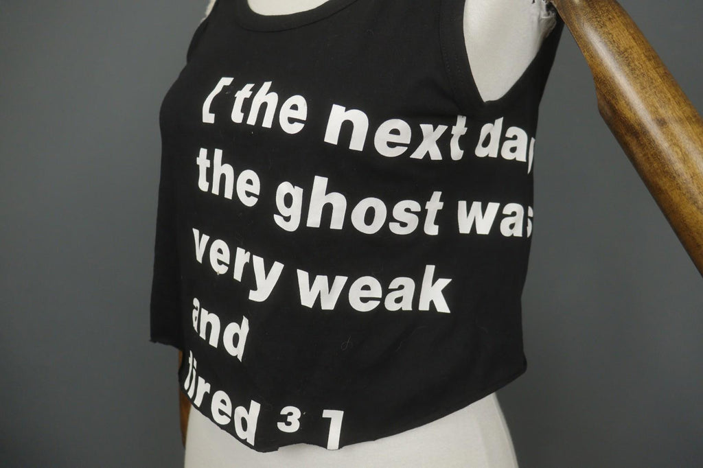 RUNDHOLZ Cropped Tank Top Black Wide Strap Round Neck Regular Pullover – Size S/M