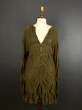 OSKA Khaki Wool Knit Long Sleeve Lagenlook Button Blouson Dress – Size 2