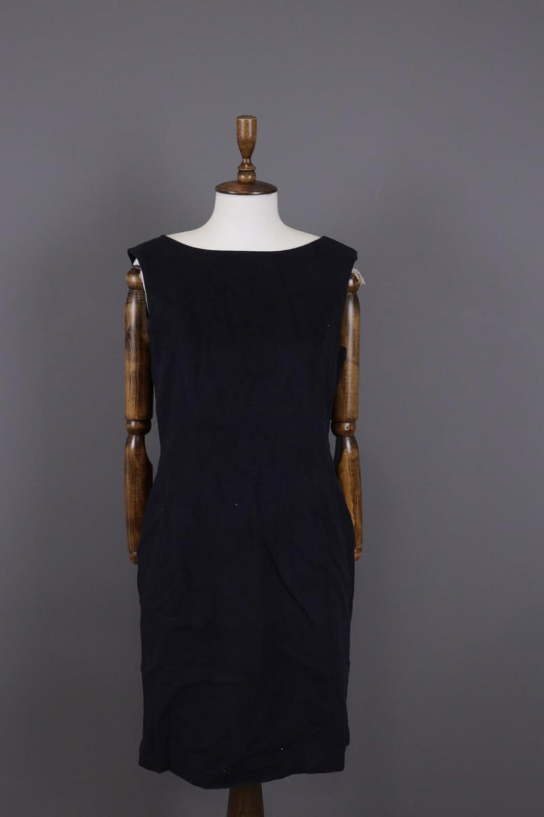 BURBERRY LONDON Blue Wool Angora Lined Sleeveless A-Line Midi Dress – Size 14