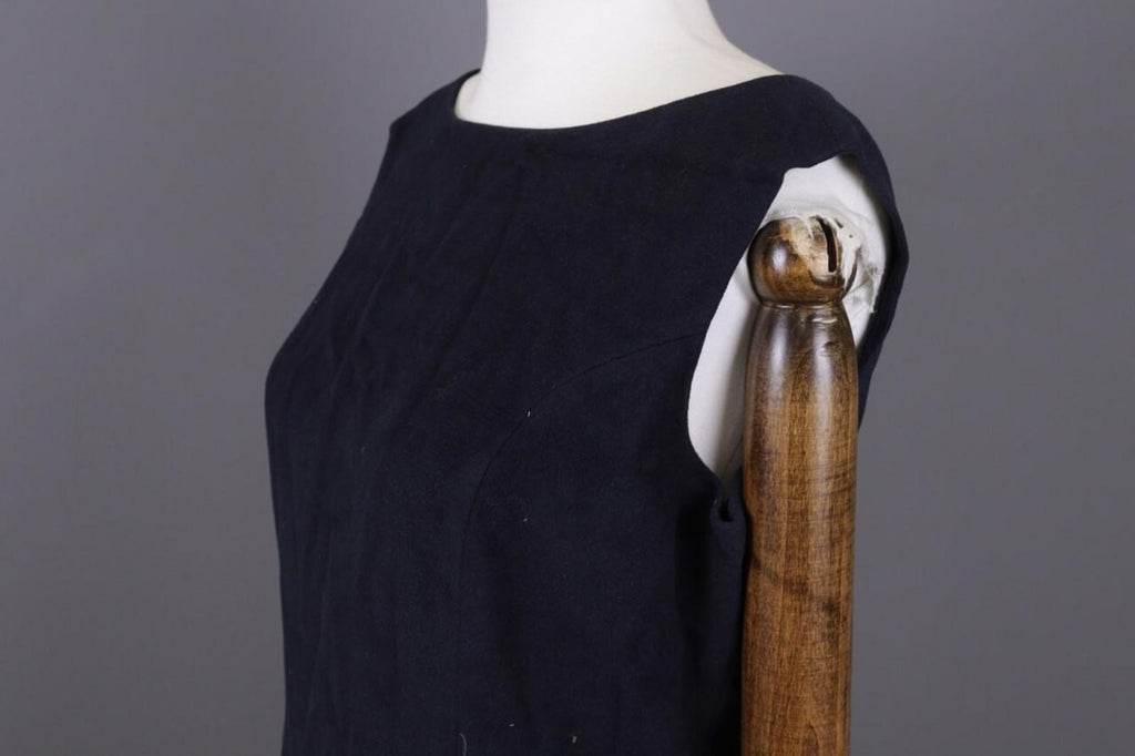 BURBERRY LONDON Blue Wool Angora Lined Sleeveless A-Line Midi Dress – Size 14