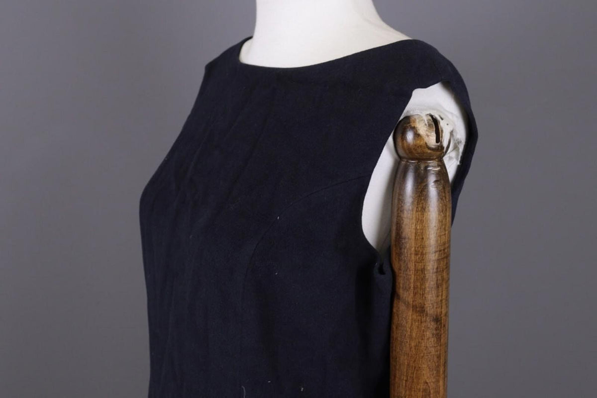 BURBERRY LONDON Blue Wool Angora Lined Sleeveless A-Line Midi Dress – Size 14