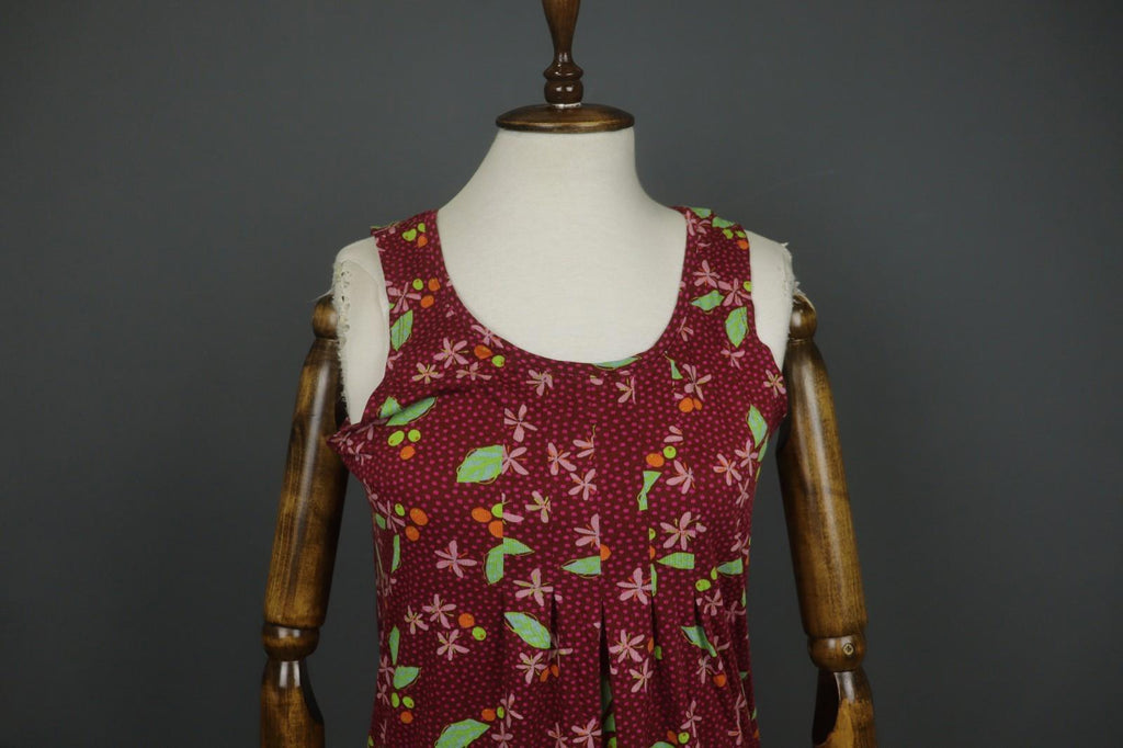 GUDRUN SJODEN Multicolor Floral Cotton Sleeveless Round Neck Tank Dress – Size M