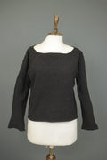 ANNETTE GORTZ Black Wool Long Sleeve Boat Neck Casual Pullover Blouse Top – Size M