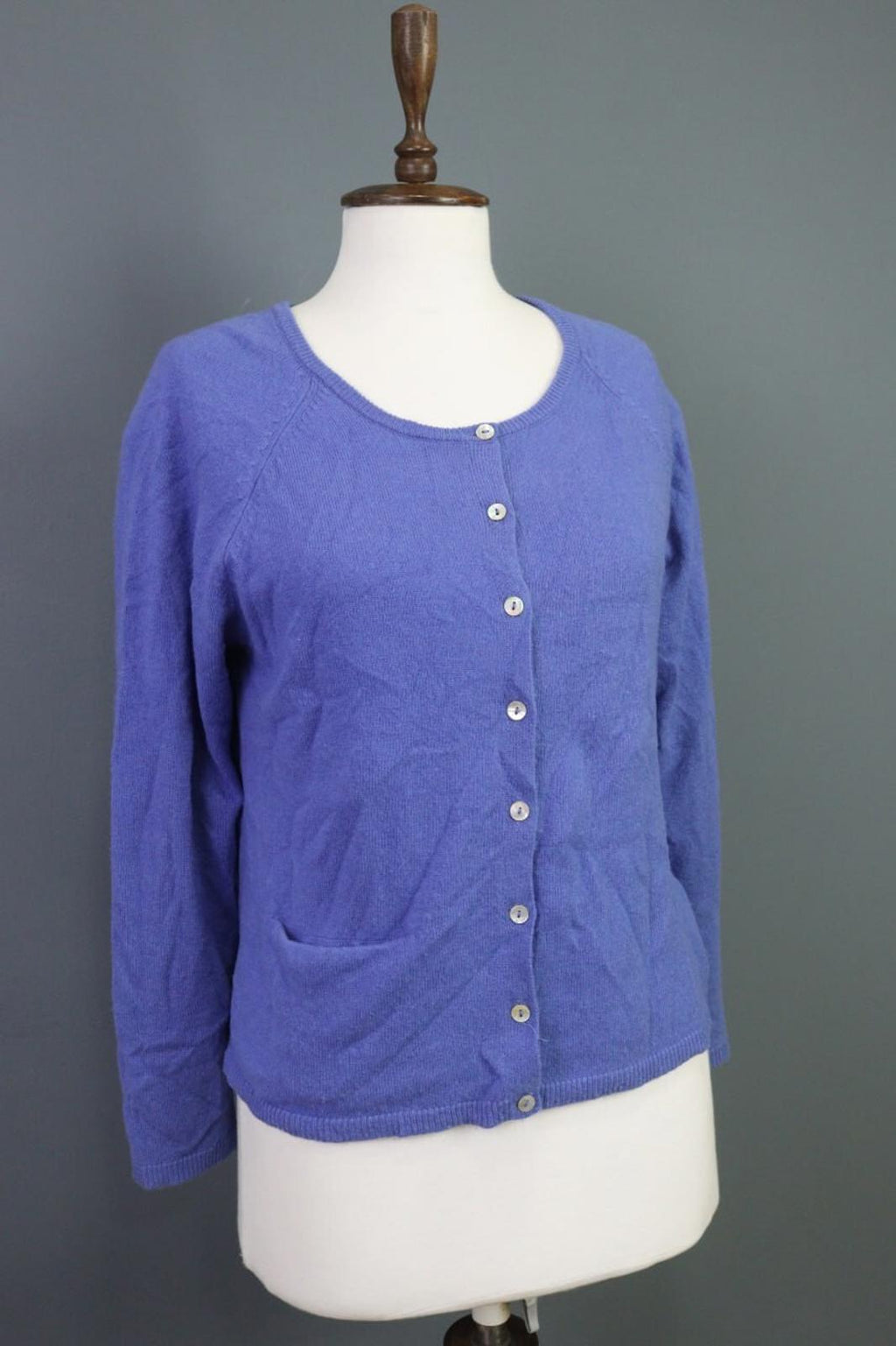 GUDRUN SJODEN Blue Cashmere Knit Cardigan Sweater – Size M