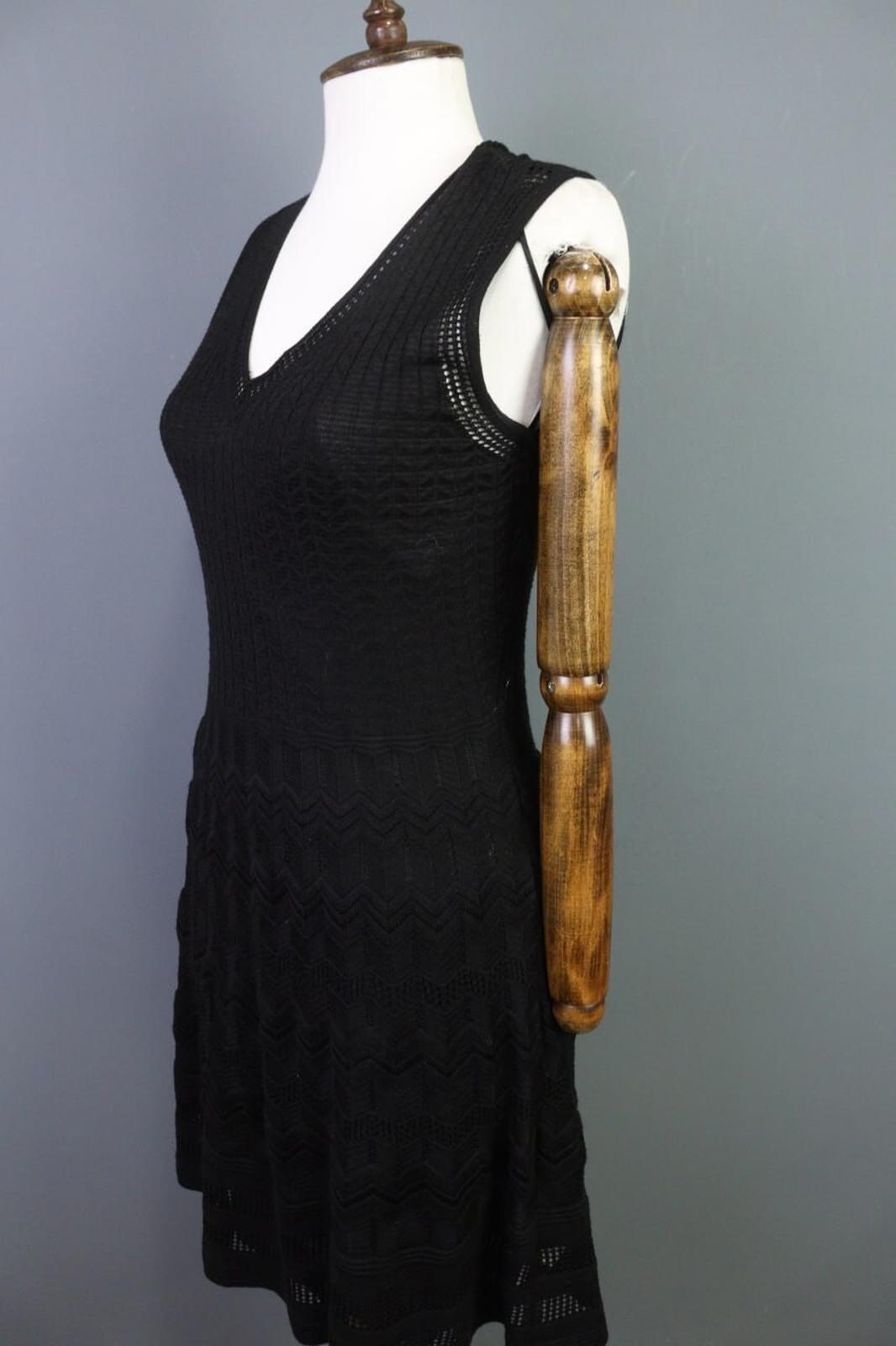 MISSONI Black Long Sleeve V-Neck A-Line Bodycon Dress – Size 44