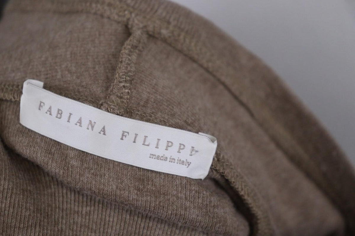 FABIANA FILIPPI Brown Shawl Collar Long Sleeve 3-Button Front Cardigan Sweater
