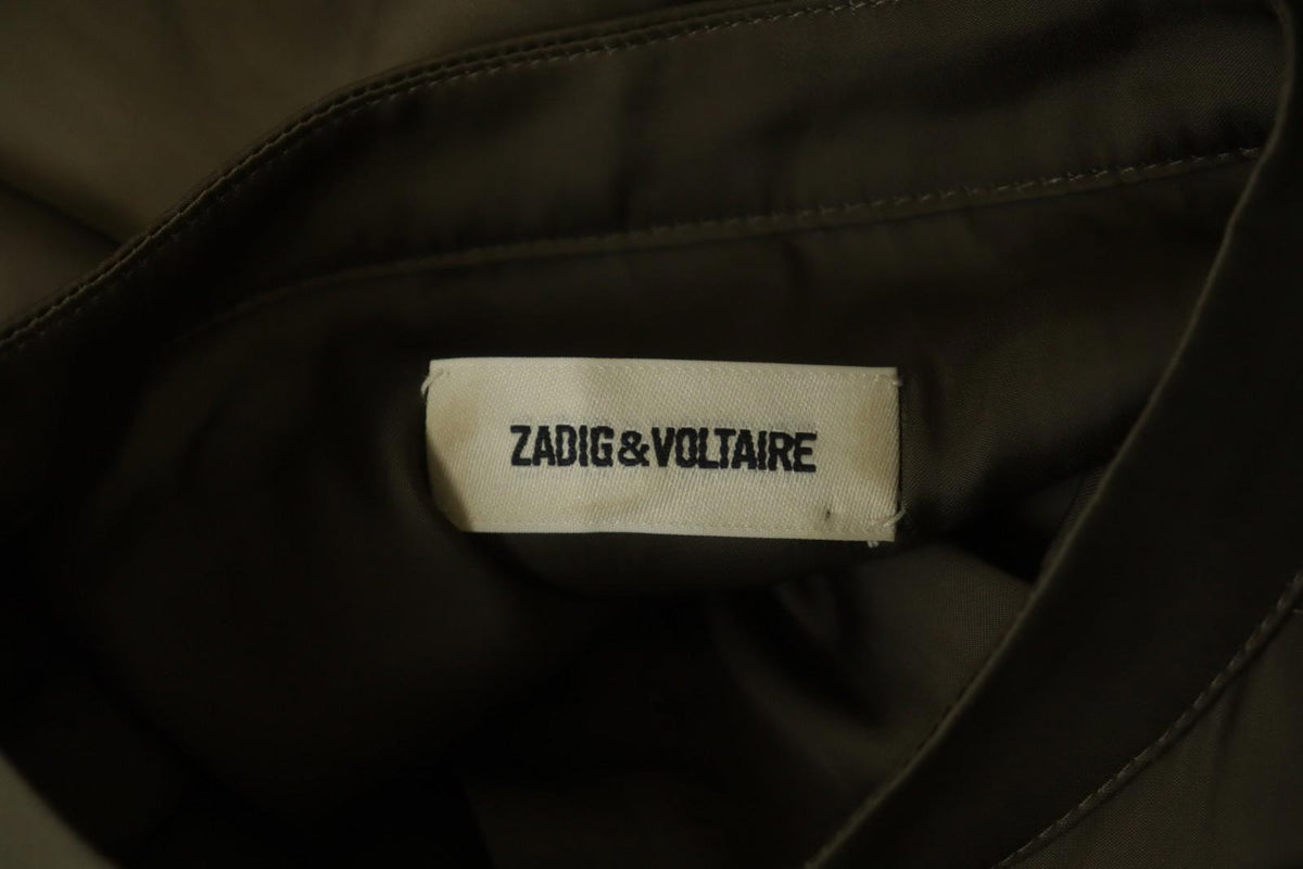 ZADIG&VOLTAIRE Green Long Sleeve Band Collar Button Front Shirt Dress – Size S