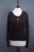 VTG ISABEL MARANT ETOILE Purple Tight Knit Wool Button Front Knit Sweater – Size 2