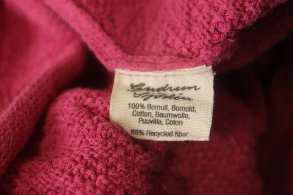 GUDRUN SJODEN Pink Cotton Knitted Long Sleeve Round Neck Pullover Sweater – Size S