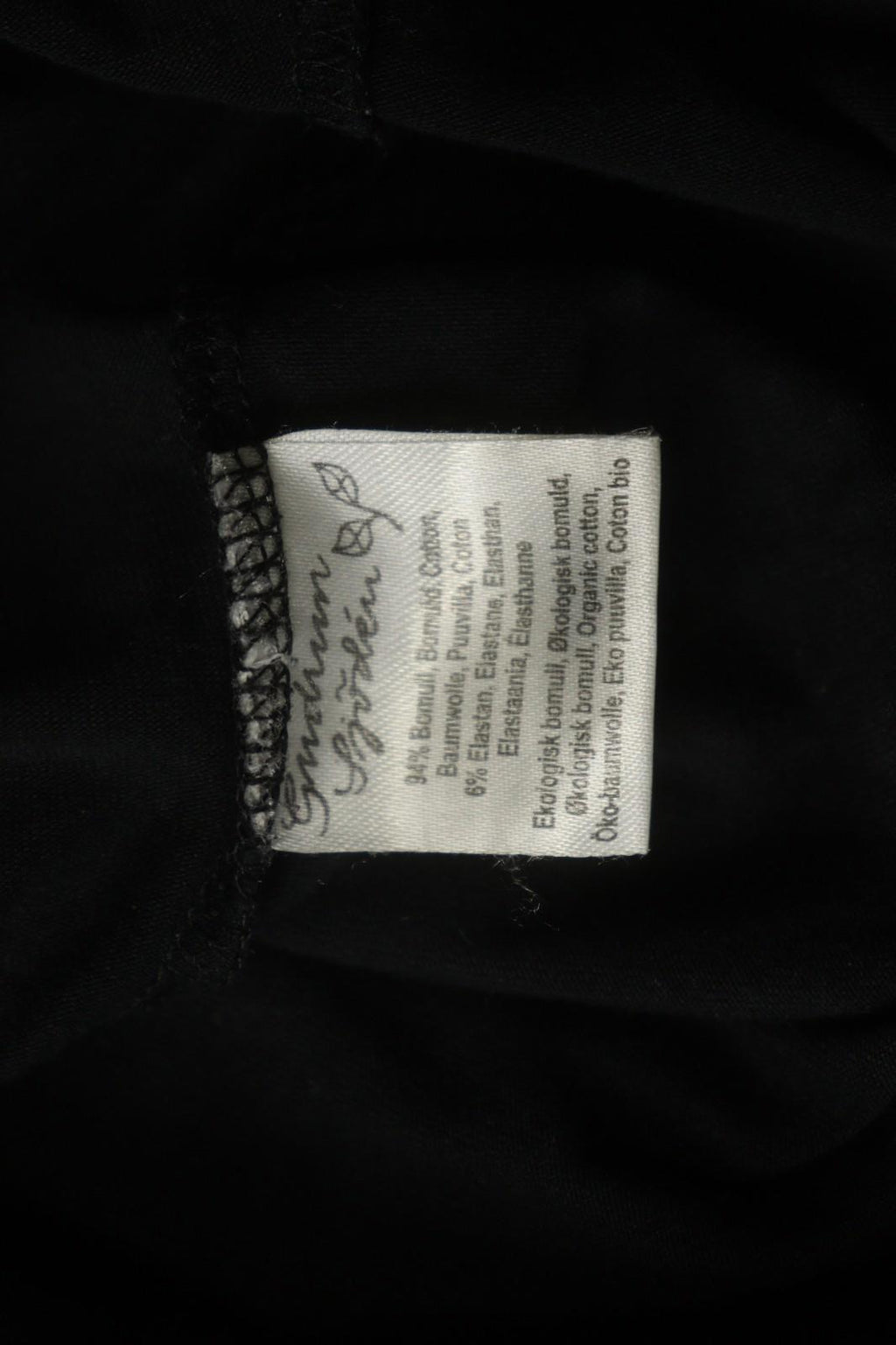 GUDRUN SJODEN Black Cotton Short Sleeve Scoop Neck Pullover Shift Dress – Size M