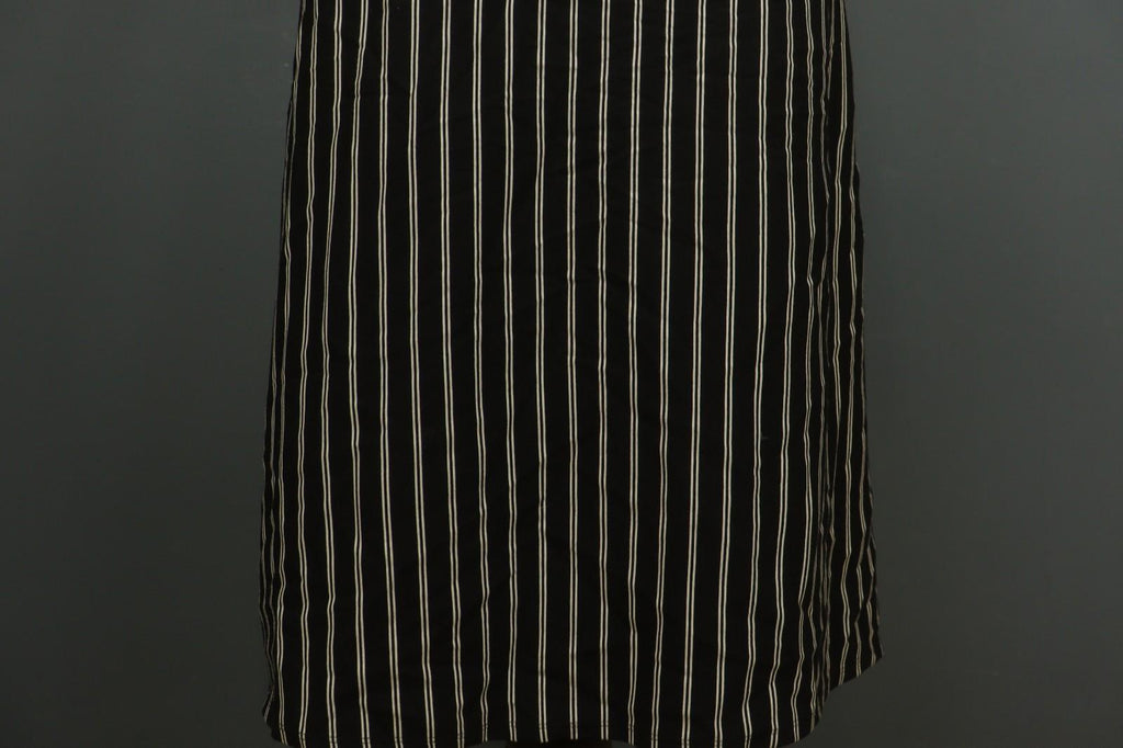 MAX MARA Black White Striped Viscose Deep V-Neck Back Zip Sheath Dress – Size S
