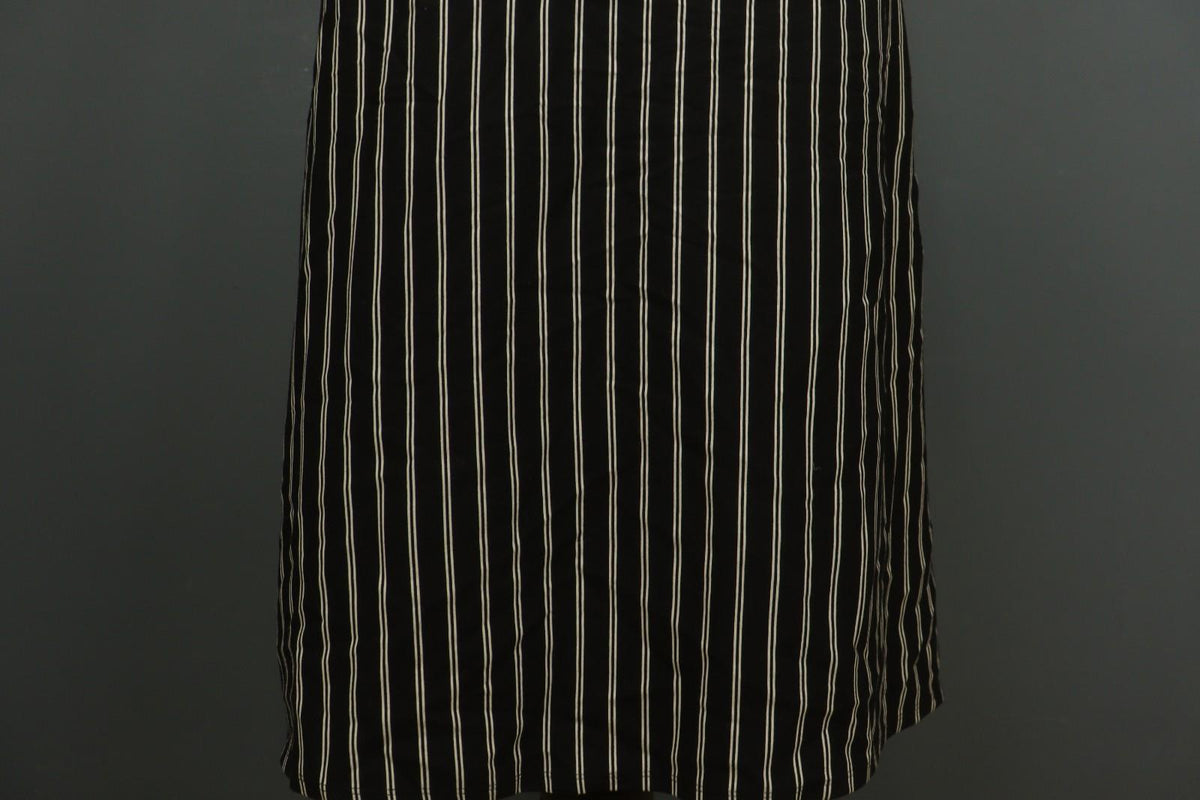 MAX MARA Black White Striped Viscose Deep V-Neck Back Zip Sheath Dress – Size S