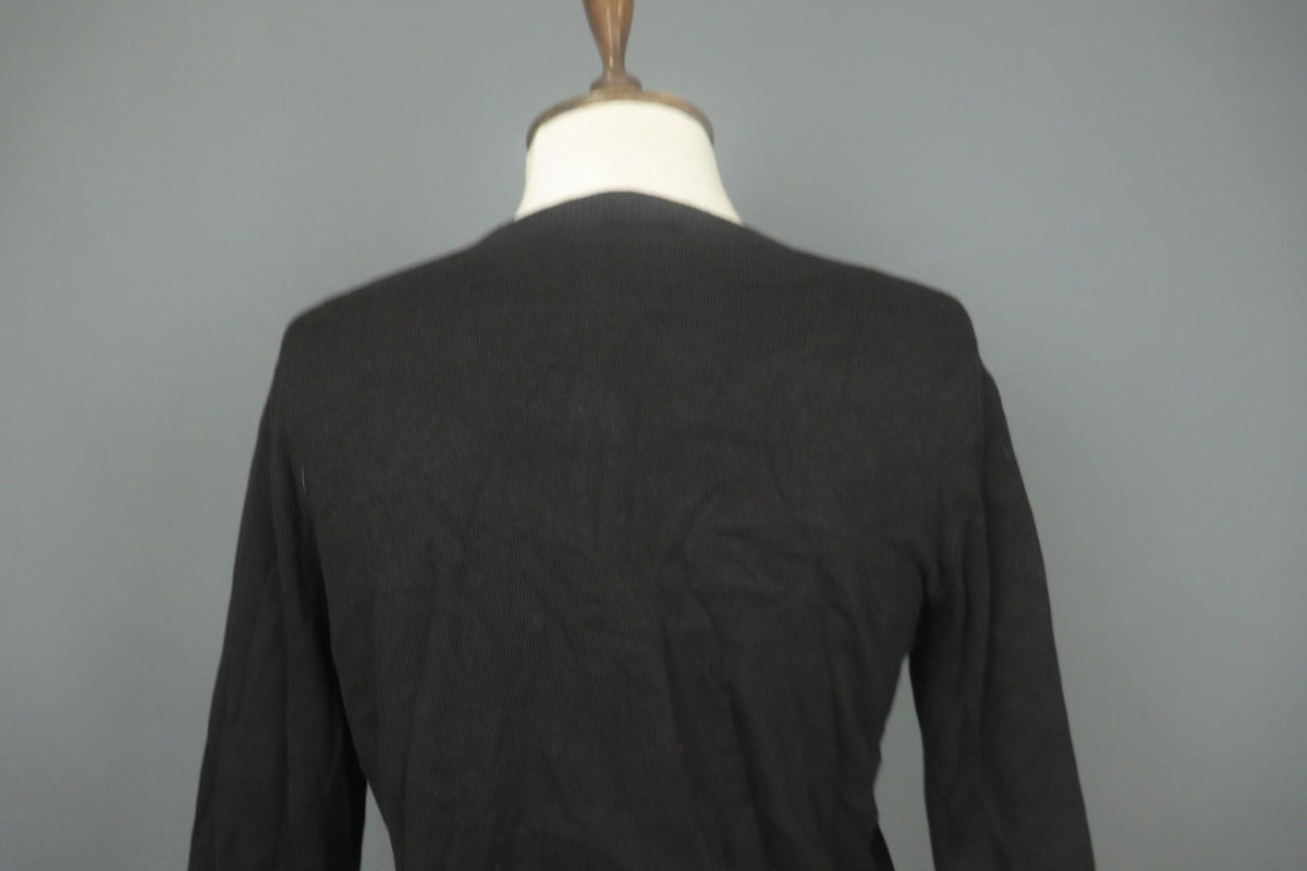 COACH Black Viscose Blend Raglan Sleeve Button Front Cardigan Sweater – Size S