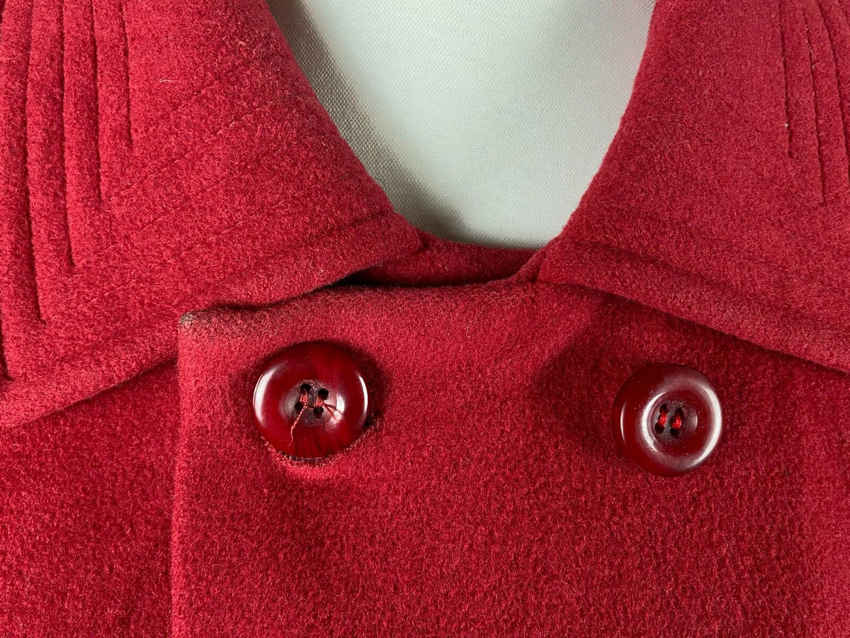 HENSEL & MORTENSEN Red Angora Wool Double Breasted Coat – Size 18