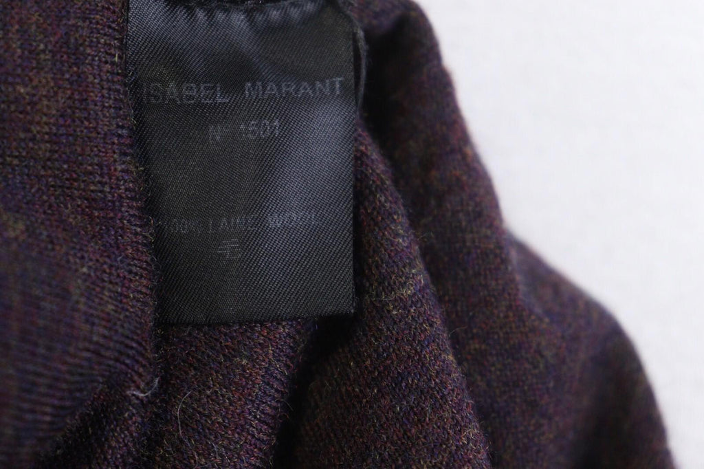 VTG ISABEL MARANT ETOILE Purple Tight Knit Wool Button Front Knit Sweater – Size 2
