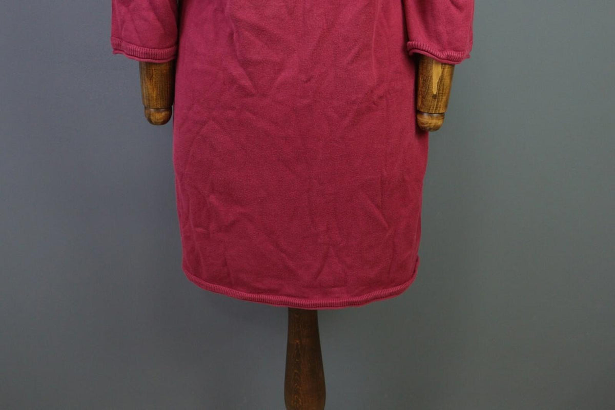 GUDRUN SJODEN Pink Long Sleeve Shift Sweater Knee Dress – Size M