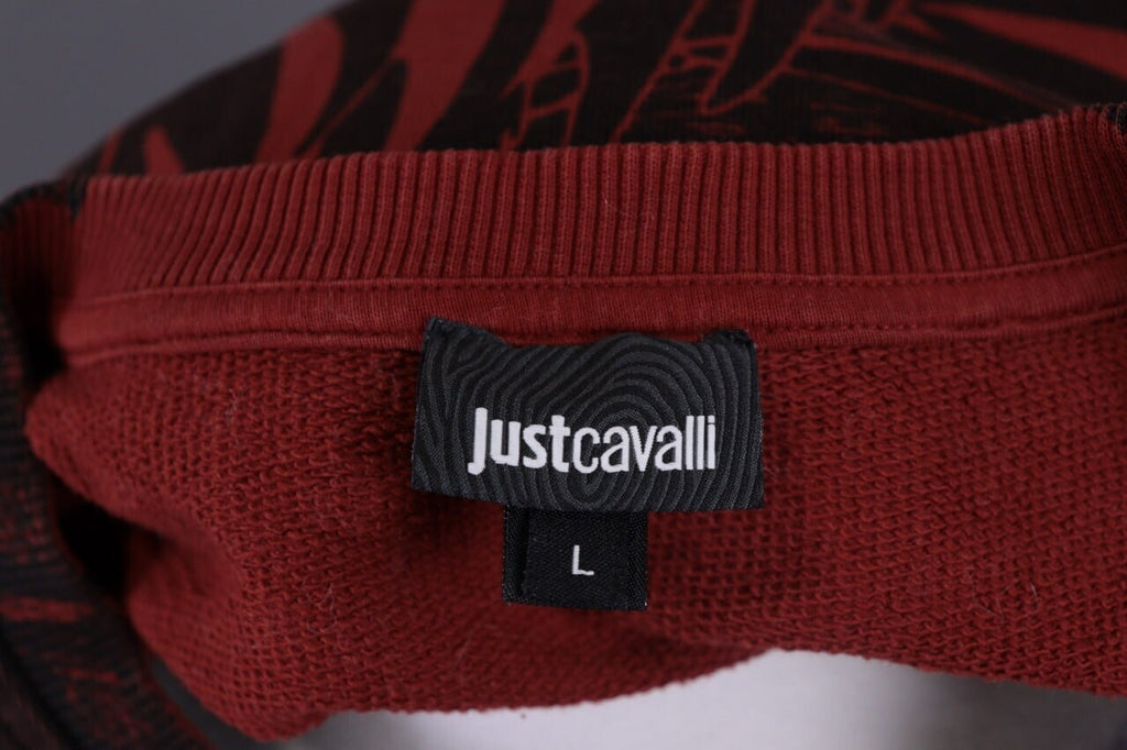 Just Cavalli Red Floral Crew Neck Sweatshirt Jumper Sweater – Size L