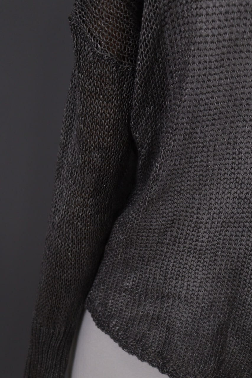 Denim & Supply Ralph Lauren Gray Open Knit Linen Crochet Knit Sweater – Size S