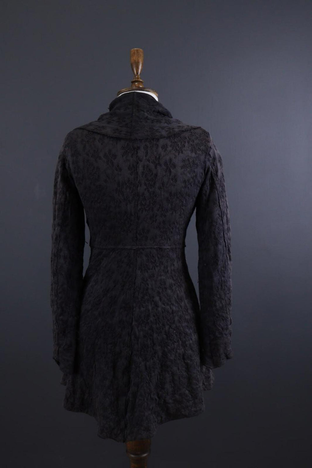 TRANSIT PAR SUCH Gray Linen Embroidered Designer Lagenlook Coat Jacket – Size 2