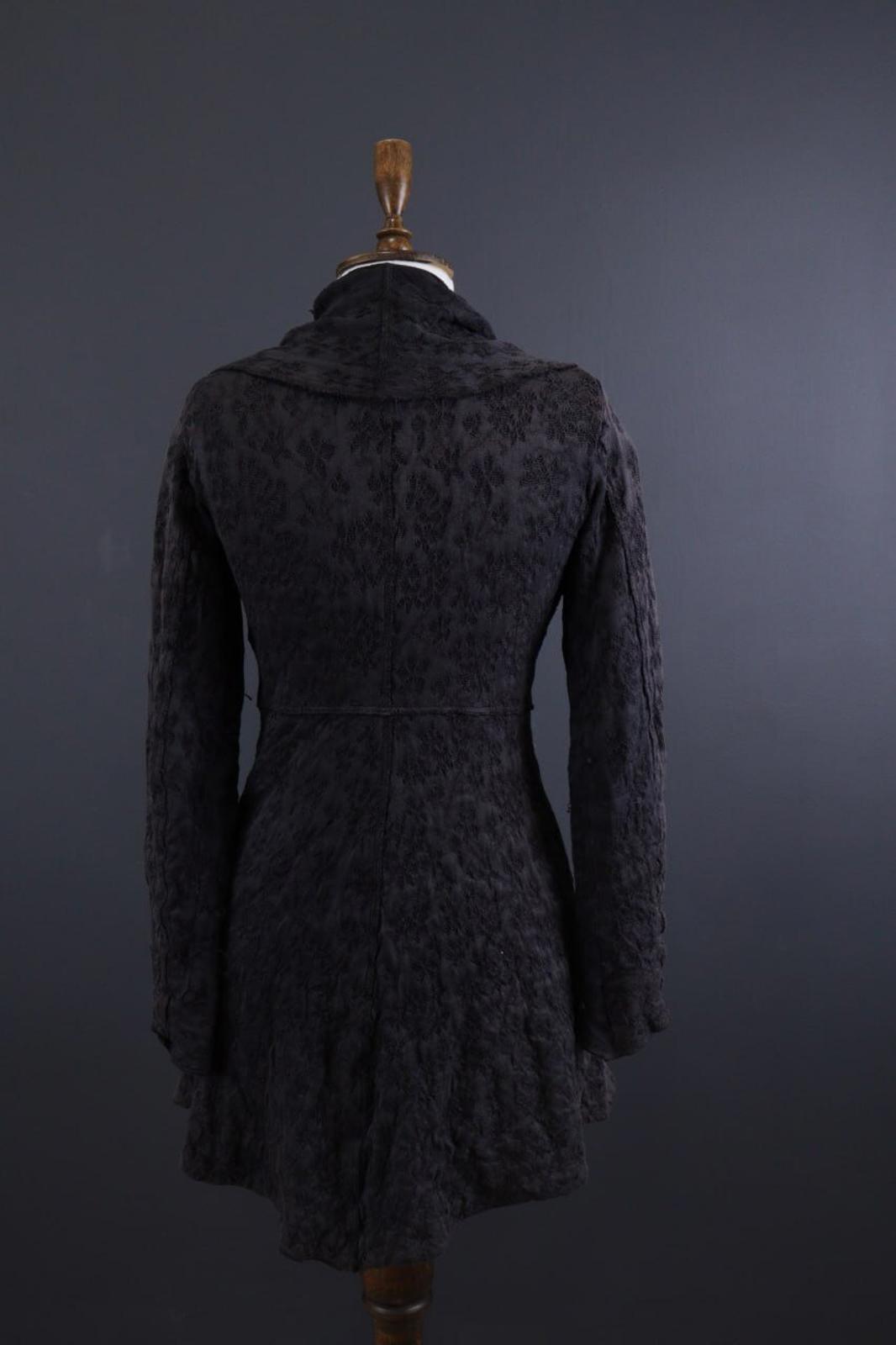 TRANSIT PAR SUCH Gray Linen Embroidered Designer Lagenlook Coat Jacket – Size 2