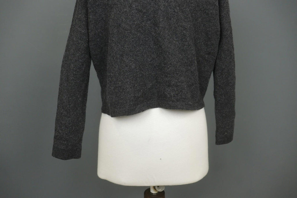 FABIANA FILIPPI Gray Merino Wool Long Sleeve Open Front Cardigan Sweater – Size 44