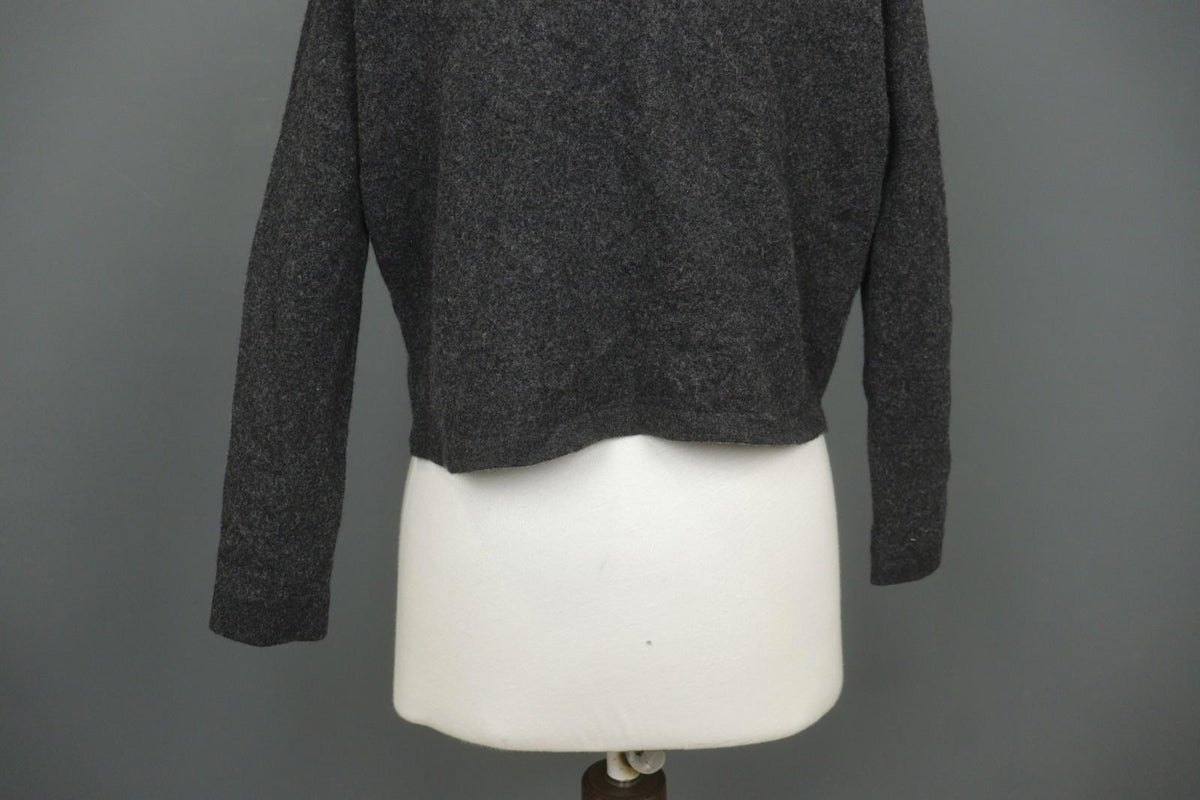 FABIANA FILIPPI Gray Merino Wool Long Sleeve Open Front Cardigan Sweater – Size 44