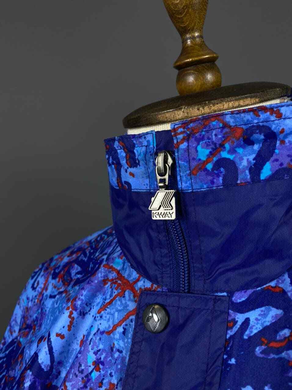 K.WAY PLUS Blue Zip Up Waterproof Windproof Nylon Rainjacket – Men's M