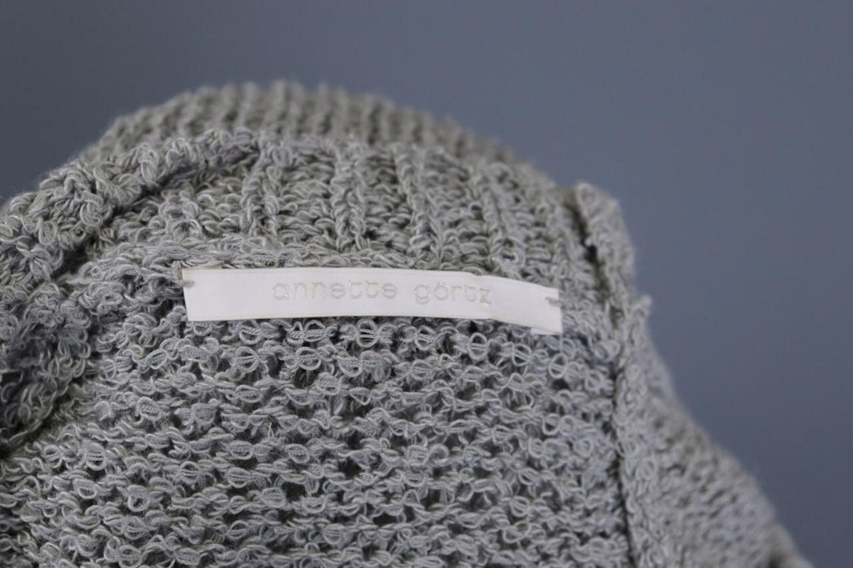 ANNETTE GORTZ Gray Open Knit Hemp Crew Neck Knit Sweater – Size S