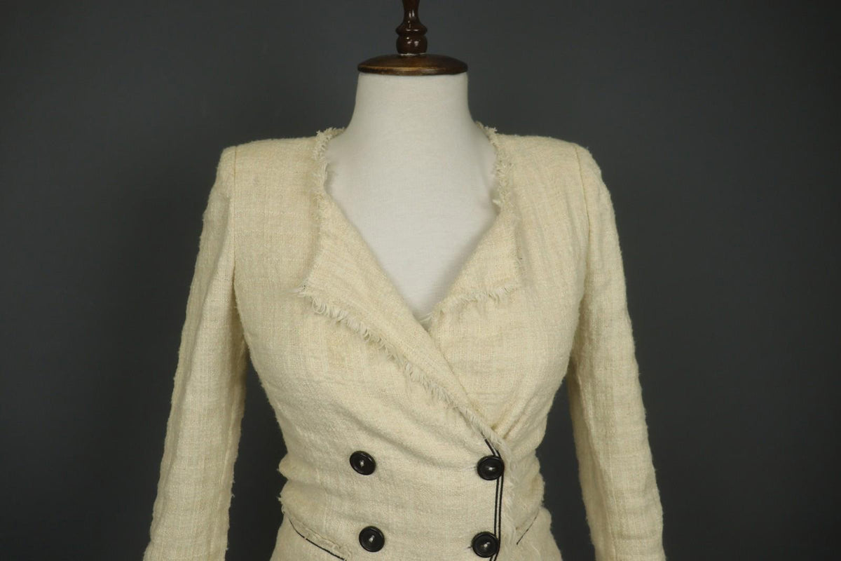 ISABEL MARANT ÉTOILE Beige Cotton Notch Lapel Double Breasted Jacket – Size 44