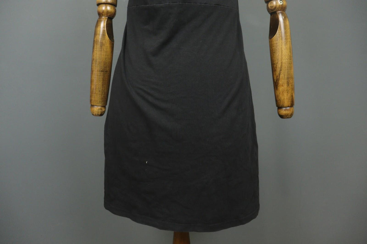 GUDRUN SJODEN Black Cotton Short Sleeve Scoop Neck Pullover Shift Dress – Size M