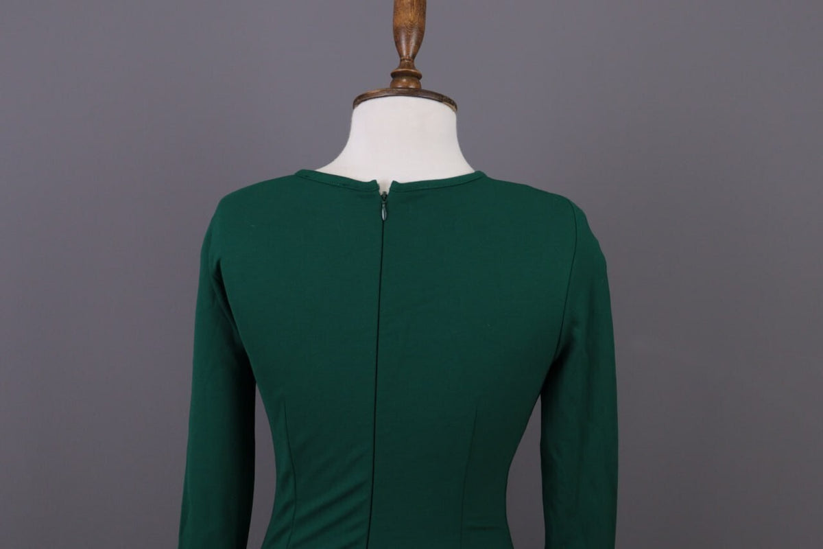 J. Crew Green Long Sleeve Bodycon Evening Midi Dress – Size XS