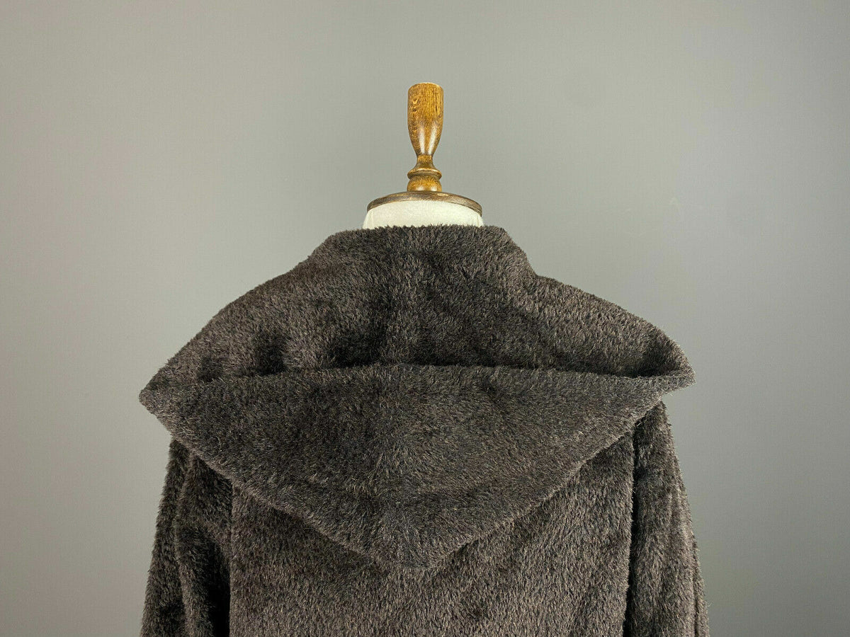 Max Mara Brown Alpaca Wool Oversized Hooded Over Coat – Women's US 8 GB 10