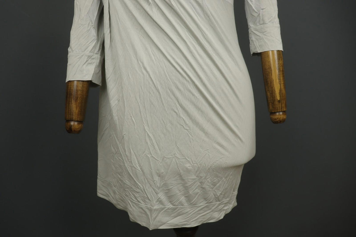 TRANSIT PAR-SUCH White Rayon Knotted 3/4 Sleeve Off the Shoulder Dress – Size 3