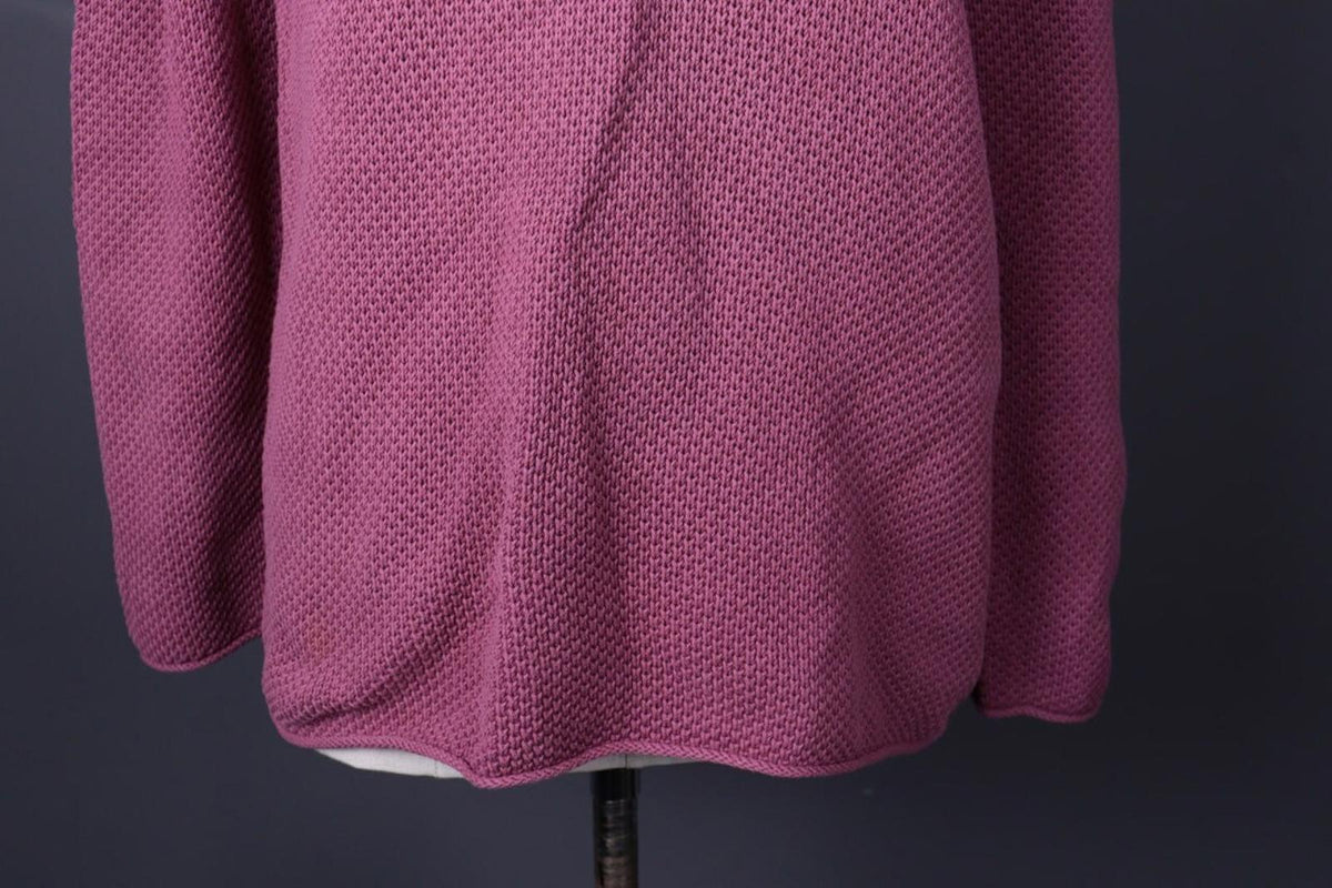 GUDRUN SJODEN Pink Cotton Chunky Knit Oversized Sweater – Size M