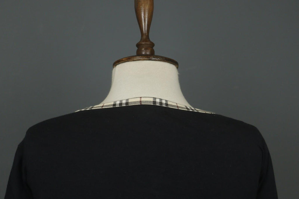 BURBERRY London Black Cotton Long Sleeve Round Neck Pullover Knit Top – Size M