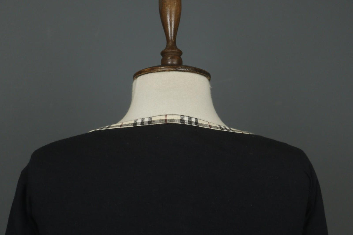 BURBERRY London Black Cotton Long Sleeve Round Neck Pullover Knit Top – Size M