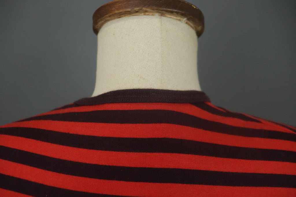 MARIMEKKO PITKĀMEKKO Red Black Striped Cotton Long Sleeve Shift Dress – Size XS