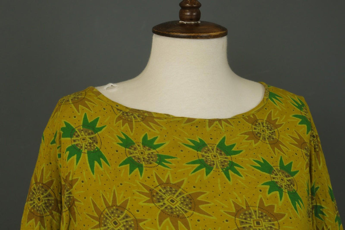 GUDRUN SJODEN Multi Floral 100% Viscose Boat Neck Pullover Blouse Top – Size XL
