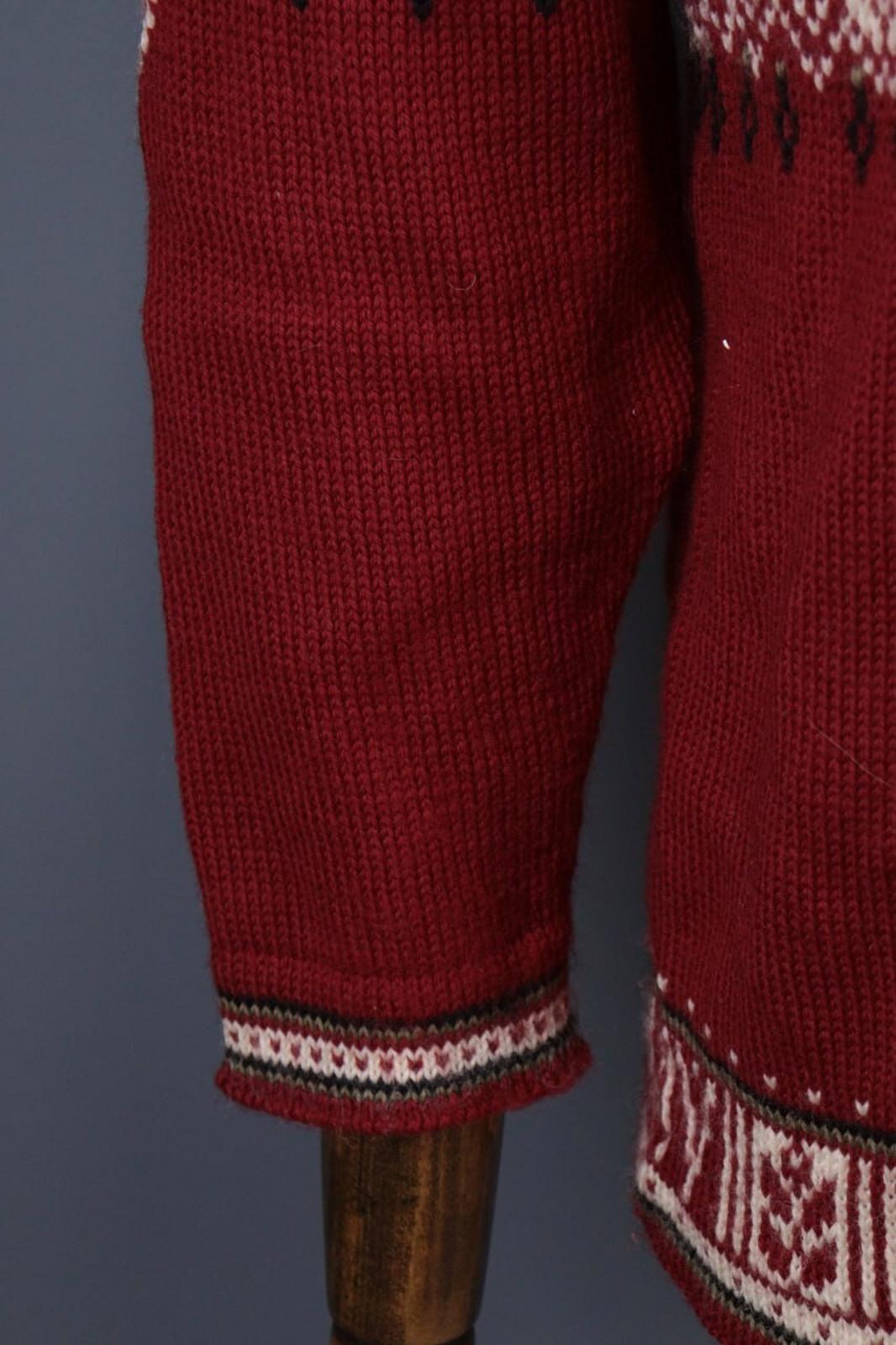 DALE OF NORWAY Sport Red Fair Isle 1/4 Zip Insulated Knit Ski Sweater Sz XS