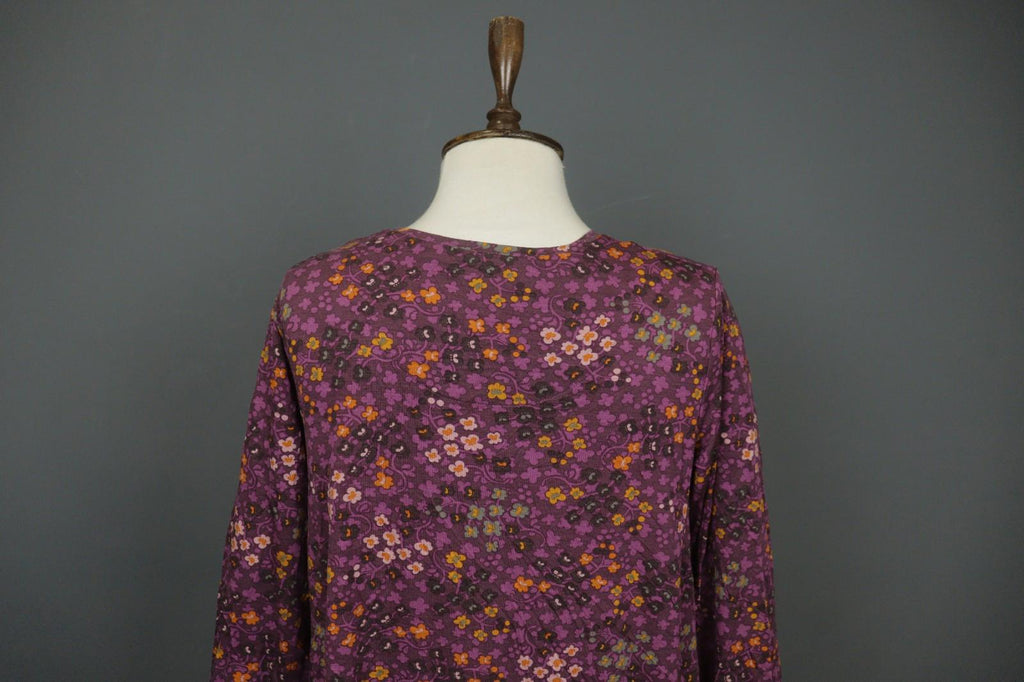 GUDRUN SJODEN Multi Floral Lyocell Long Sleeve Round Neck Sheath Dress – Size M