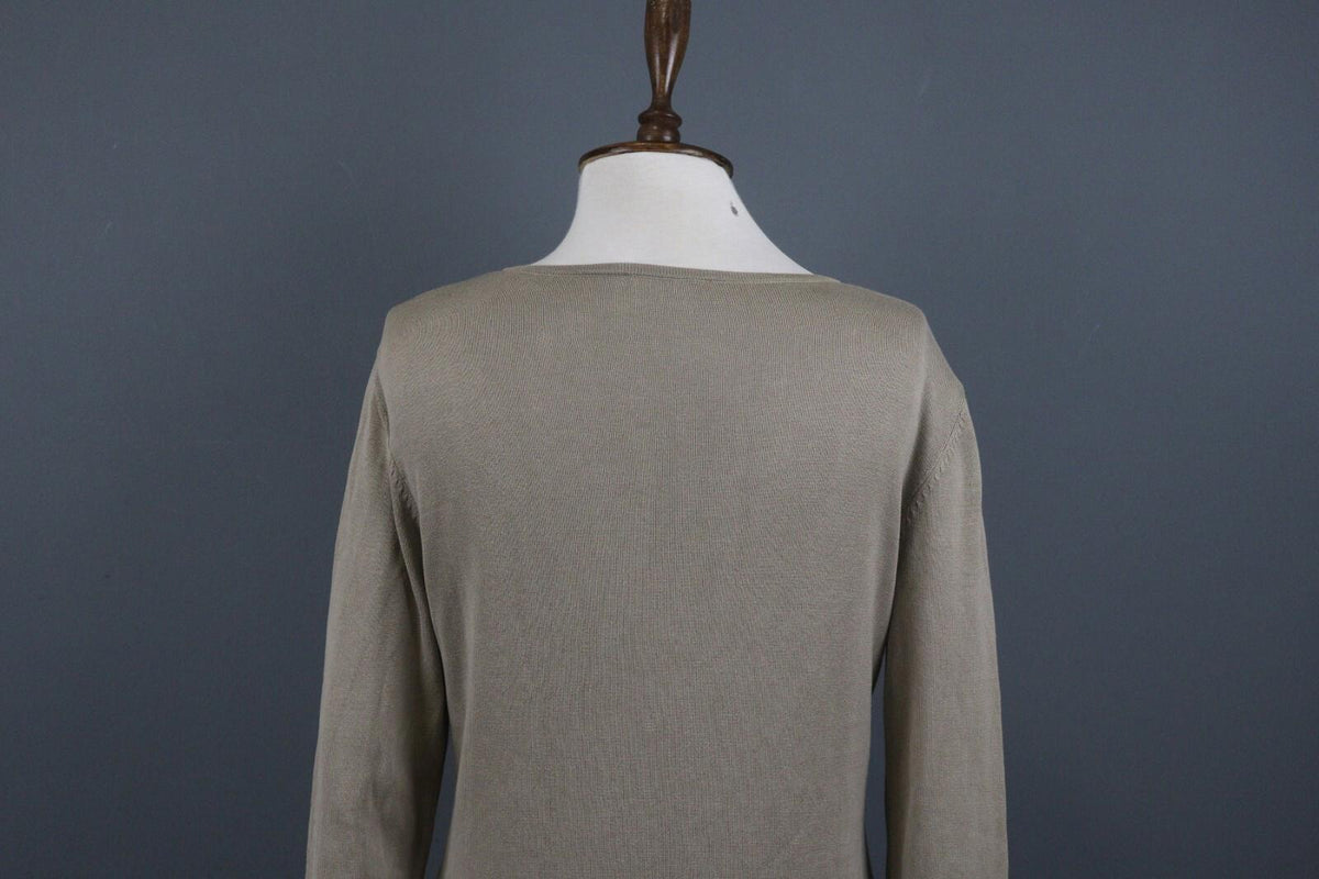 OSKA Gray Long Sleeve V-Neck Stretch Lightweight Top Blouse – Size 2