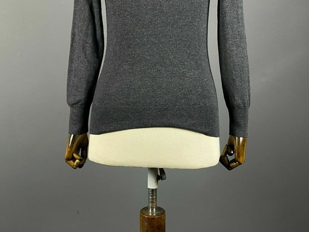 Escada Sport Gray Stretch V-Neck Pullover Jumper Sweater – Size S
