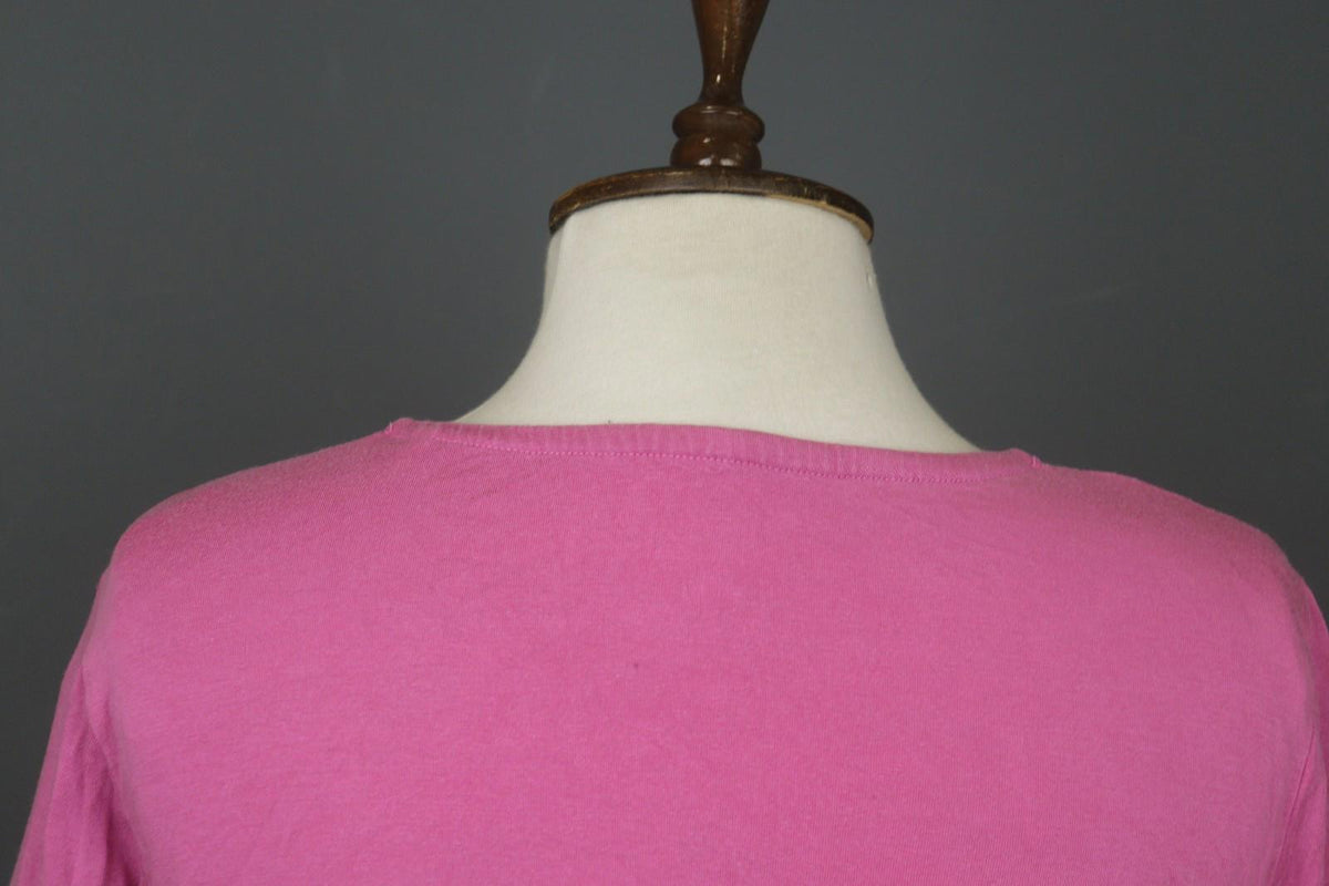 GUDRUN SJODEN Pink Lyocell Long Sleeve Round Neck Pullover T-Shirt Top – Size M