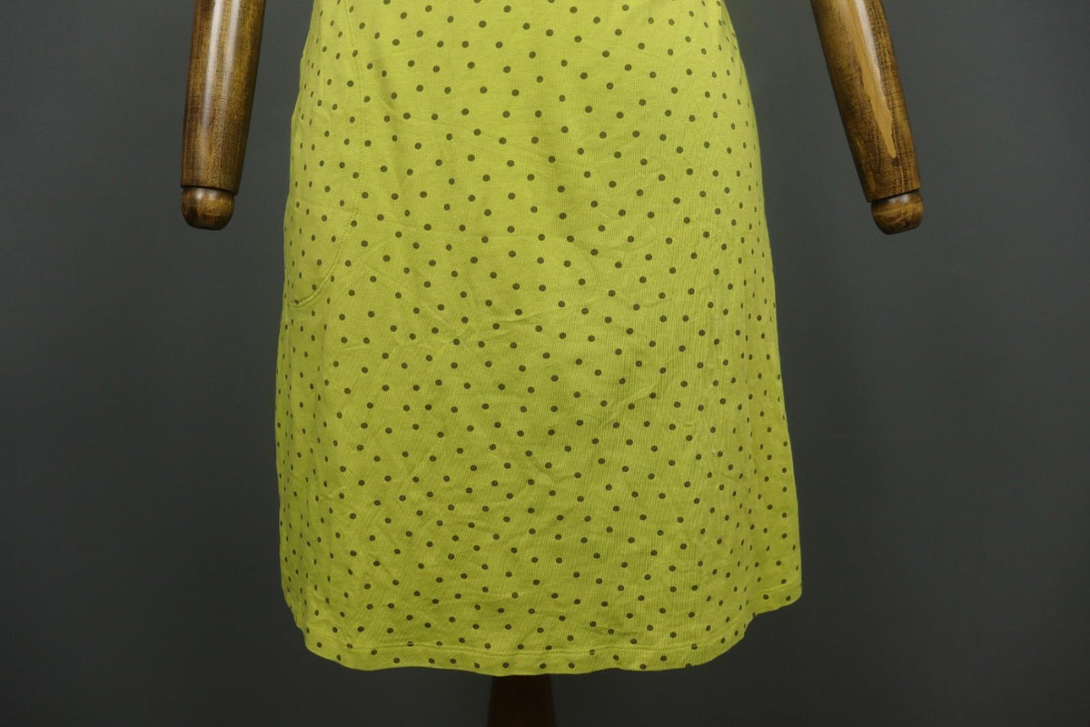 GUDRUN SJODEN Yellow Polka Dot Sleeveless Scoop Neck Pullover Tank Dress – Size S